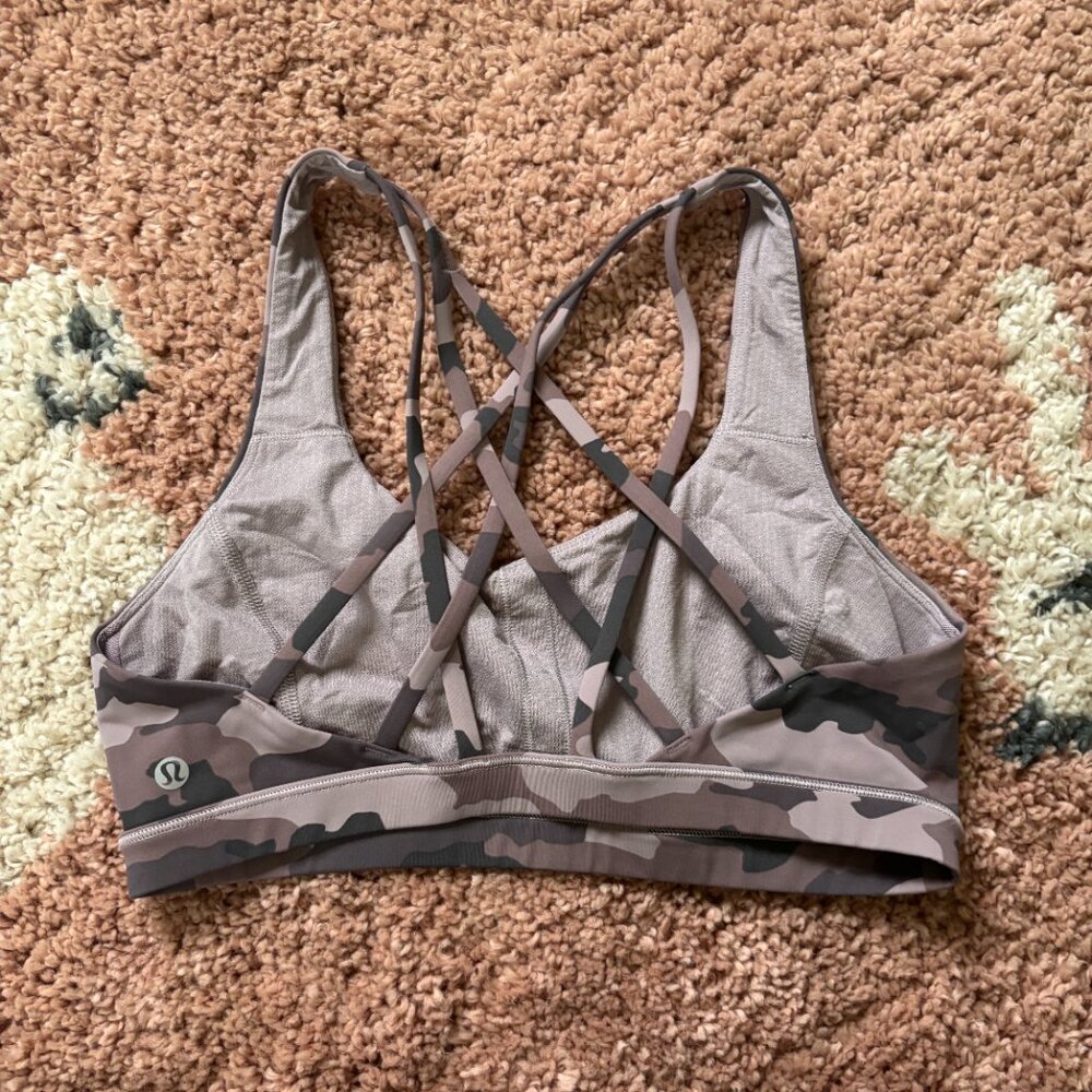 Lululemon Free to Be Serene Bra Heritage 365 Camo Misty Mauve Multi Womens 8 - Picture 4 of 7